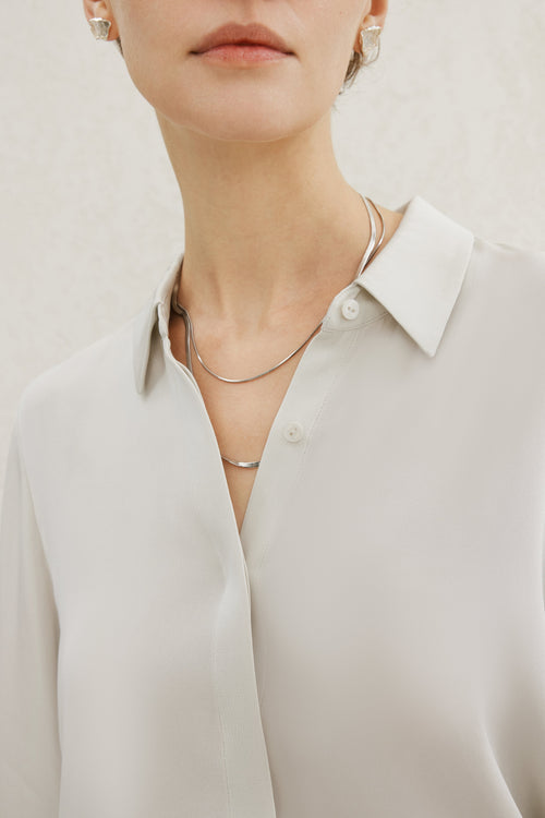 Carica immagine 1 in visualizzazione galleria. Relaxed-Fit Structured Shoulder Lapel Three-Quarter Sleeve Shirt