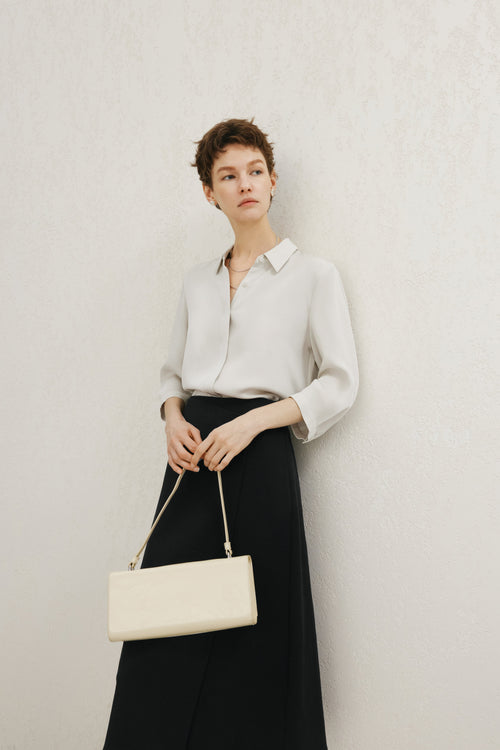 Carica immagine 1 in visualizzazione galleria. Relaxed-Fit Structured Shoulder Lapel Three-Quarter Sleeve Shirt