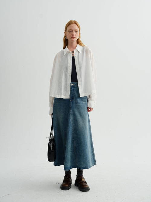 Carica immagine 1 in visualizzazione galleria. Relaxed-Fit Lightweight Drop-Shoulder Lapel Shirt