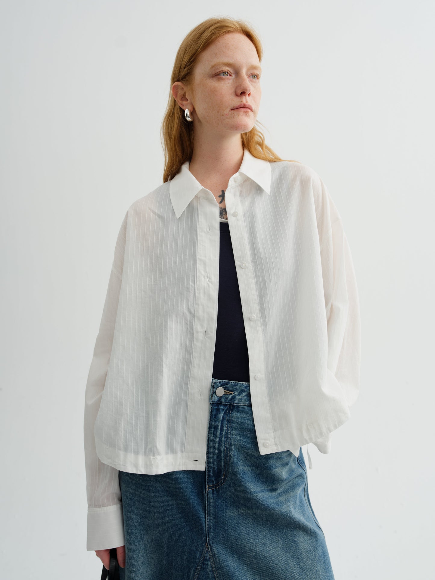 Relaxed-Fit Lightweight Drop-Shoulder Lapel Shirt