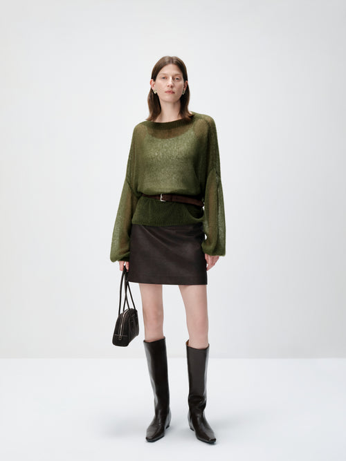 Load image 1 in gallery view. Cashmere-Silk Relaxed Pullover Sweater