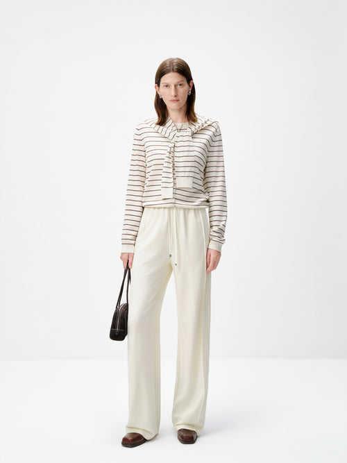 Carica immagine 1 in visualizzazione galleria. Twofer Tie-Sleeve Striped Cardigan