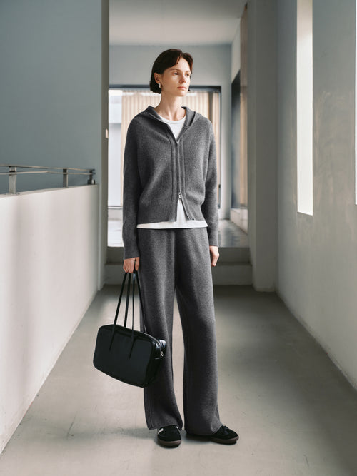 Charger l'image 1 dans la galerie. Cashmere Wide-Leg Knit Pants