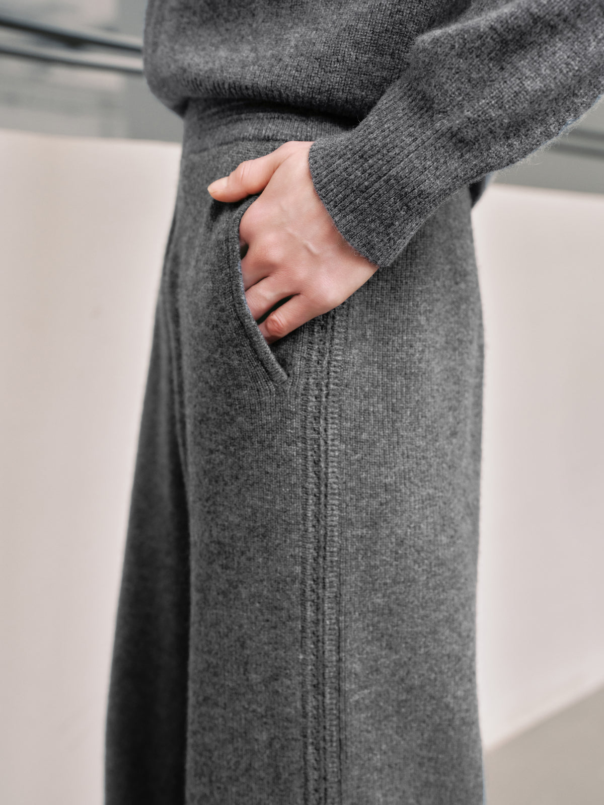 Cashmere Wide-Leg Knit Pants