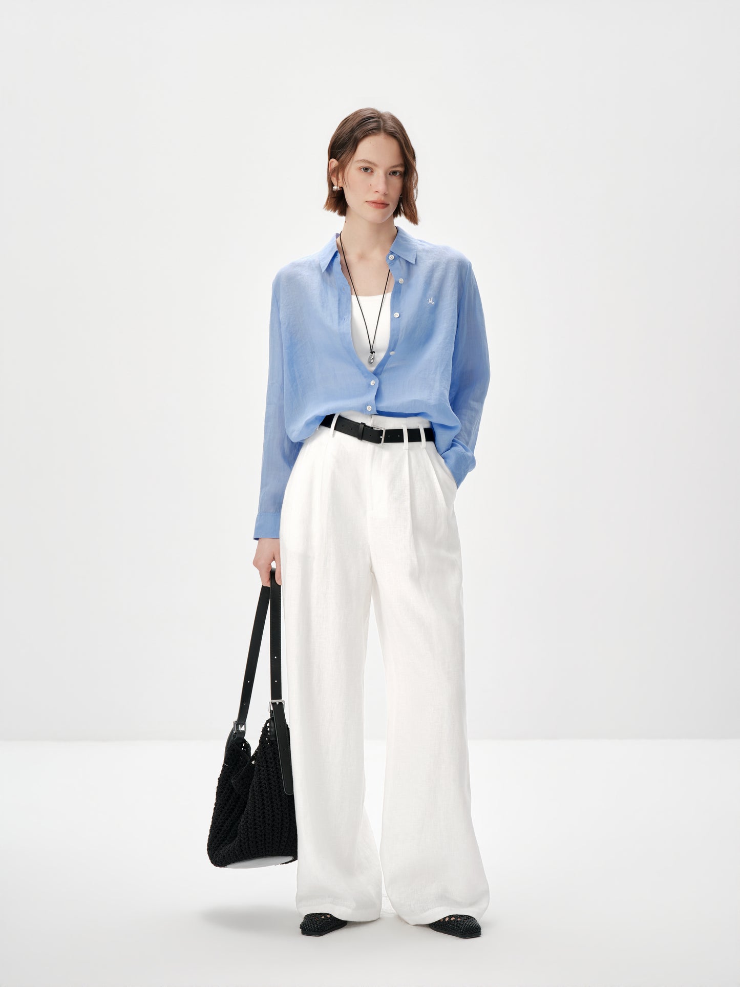 Lightweight Ramie Button-Up Shirt