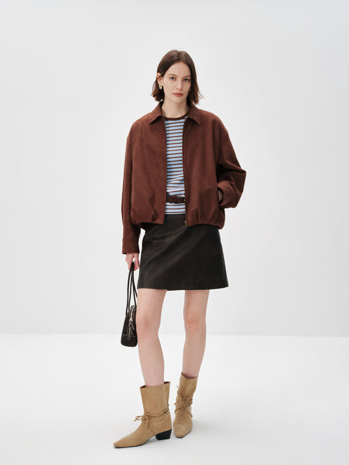 Carica immagine 1 in visualizzazione galleria. Soft Faux Suede Harrington Jacket