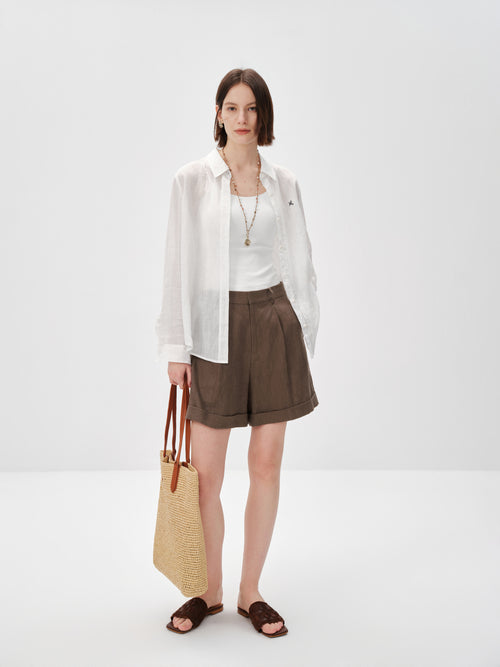 Load image 1 in gallery view. Classic Ramie Button-Down Shirt