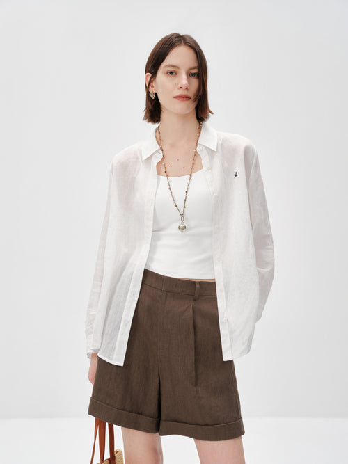 Load image 1 in gallery view. Classic Ramie Button-Down Shirt