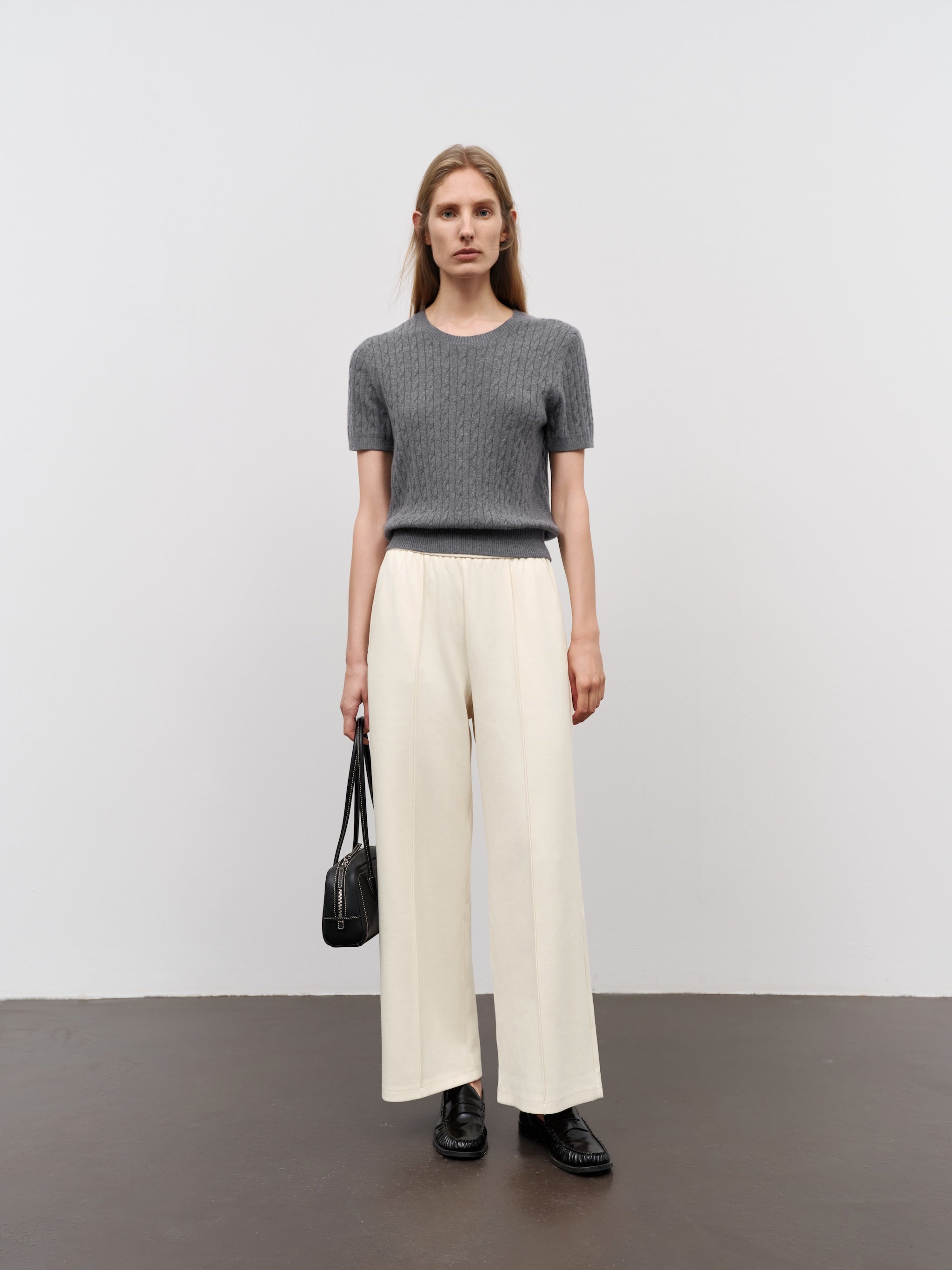 Crew Neck Short Sleeve Knit Sweater