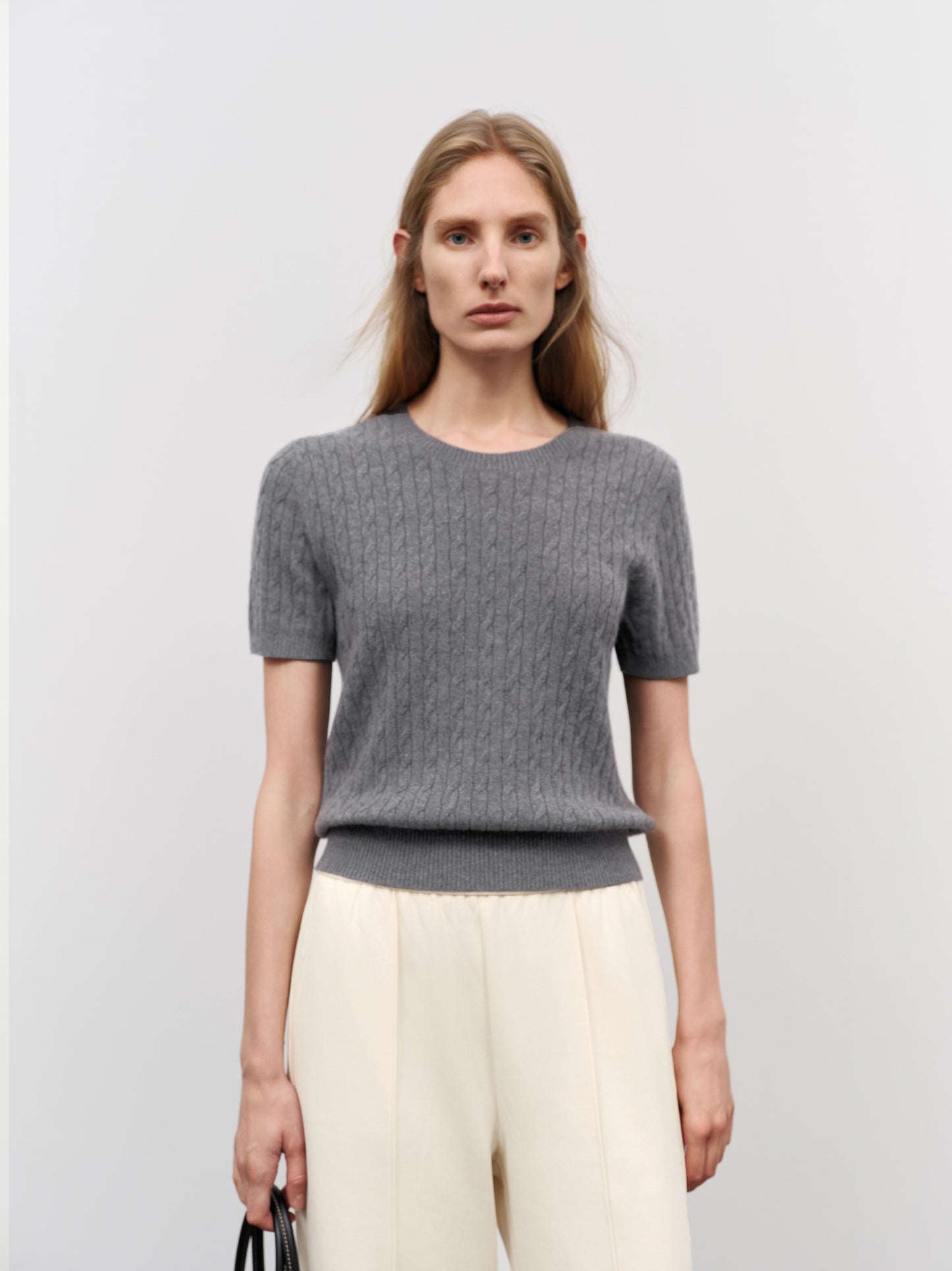 Crew Neck Short Sleeve Knit Sweater