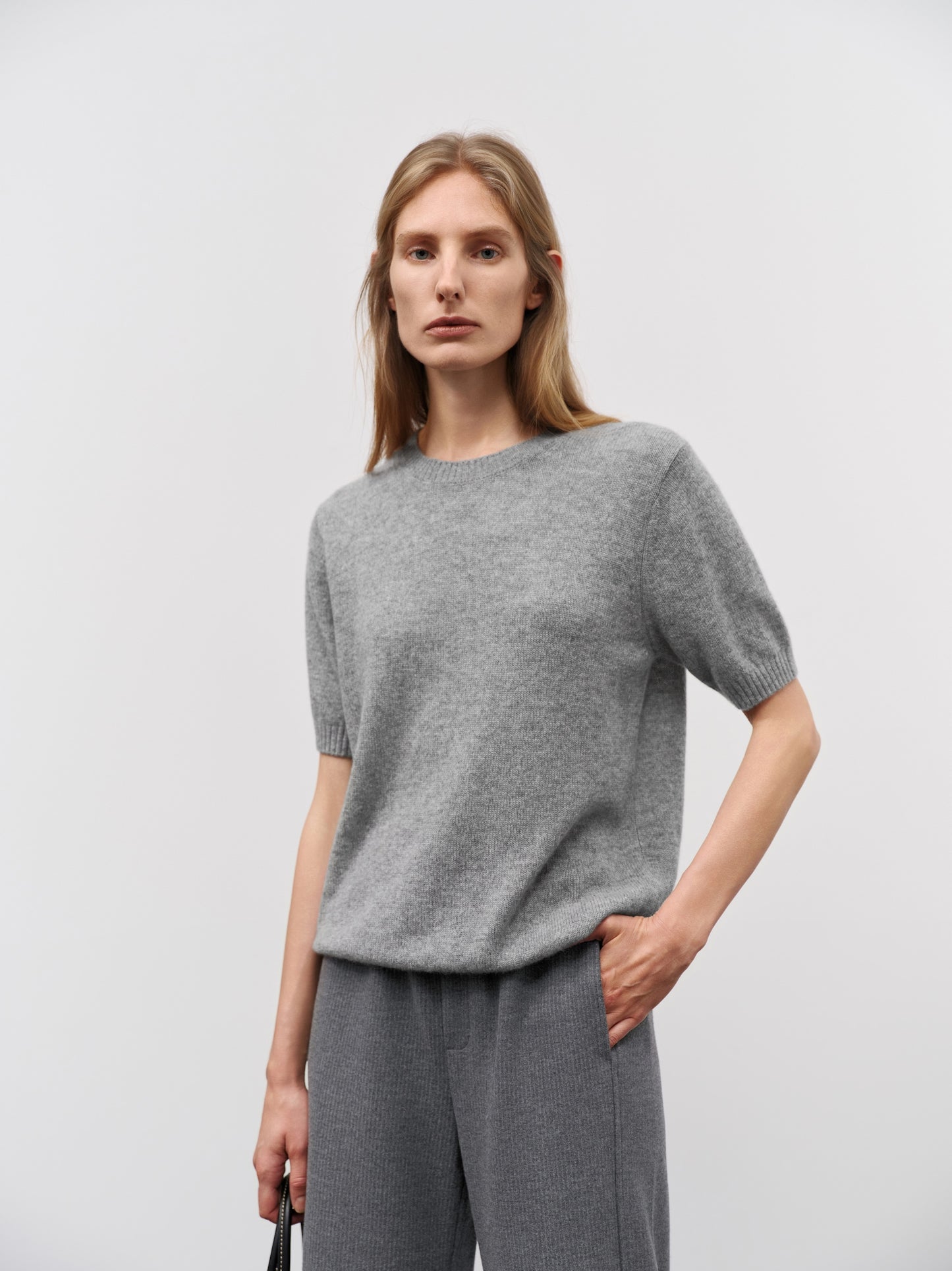 Crew Neck Short Sleeve Knit Sweater