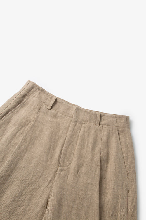 Charger l'image 1 dans la galerie. Pleated Wide-Leg Linen Trousers