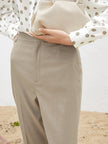 Women's Dark Gray Straight Fit Stable High Waist Trousers