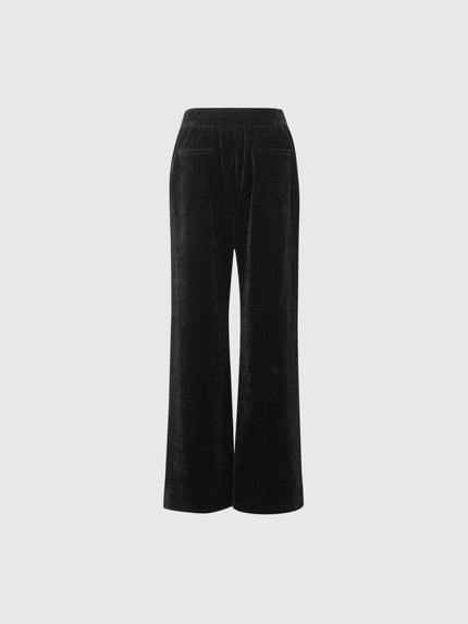 Black velvet pants