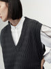 Dark gray V-neck knitted vest