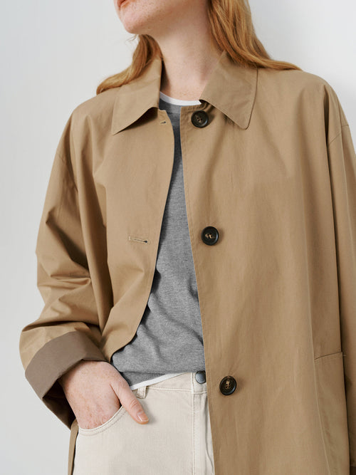 Charger l'image 1 dans la galerie. Cotton Single-Breasted Trench Coat