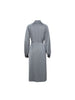 Women's Gray Tie Neck Long Sleeves Belted Dress 5DA194791