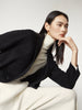 Women's Black Round Neck Stripe Knitted Vest