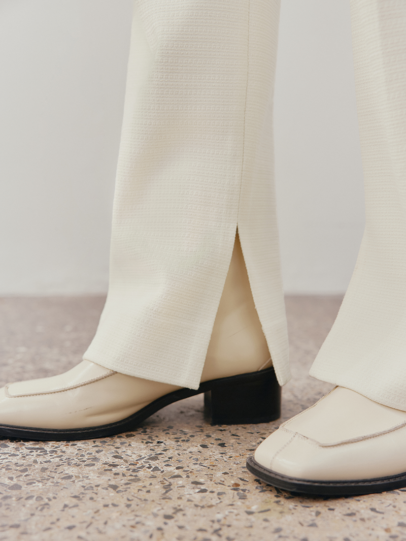 Women's Off-white Straight Fit Tweed Trousers