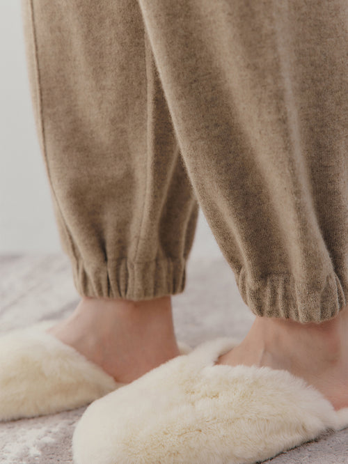 Load image 1 in gallery view. Women's Cocoa Brown Casual 100% Cashmere Pants