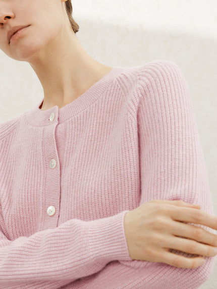 Cardigan casual en laine de mouton peony