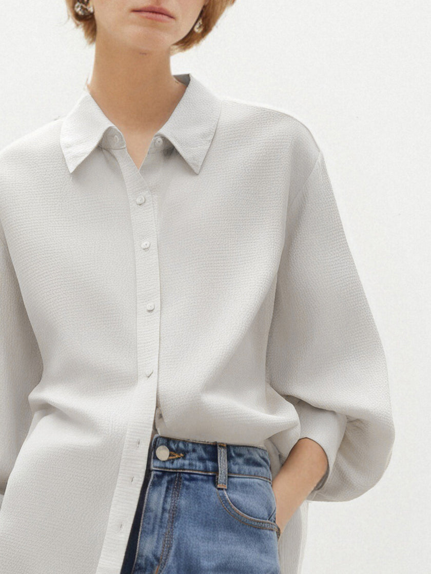 Embossed Pure Silk Shirt