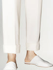 Women's White Small Leg Fit Spring Trousers