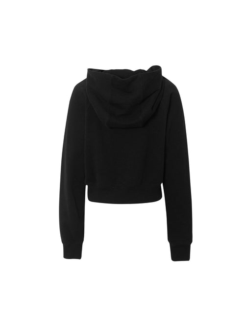 Charger l'image 1 dans la galerie. Veste courte noire à capuche zippée