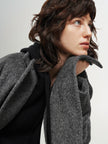 Dark gray long sleeve notched collar coat