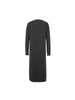Women's Dark Gray Round Neck Long Sleeve Wool Dress