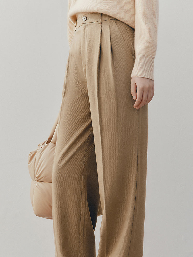 Women's Winter Brown Wide Leg Stable Trousers