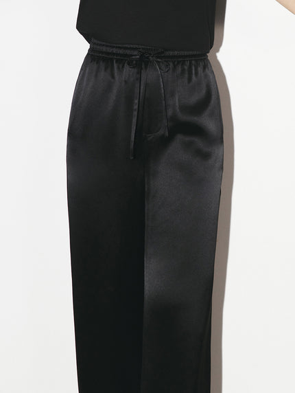 Pantalon noir style satiné