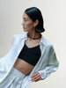 White long-sleeved shirt, 100% silk