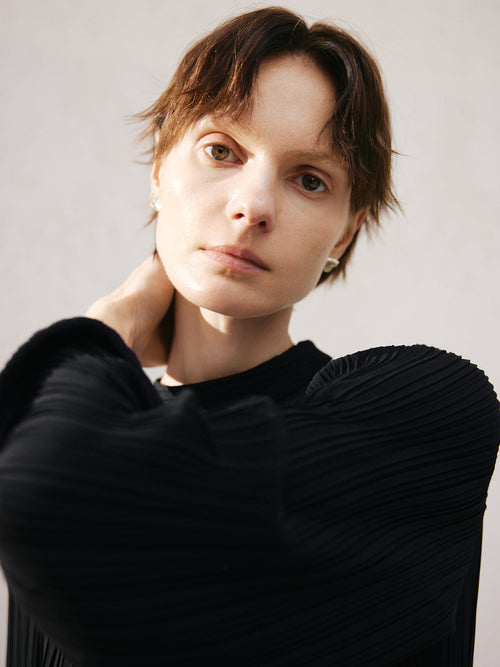 Load image 1 in gallery view. Black belted dress