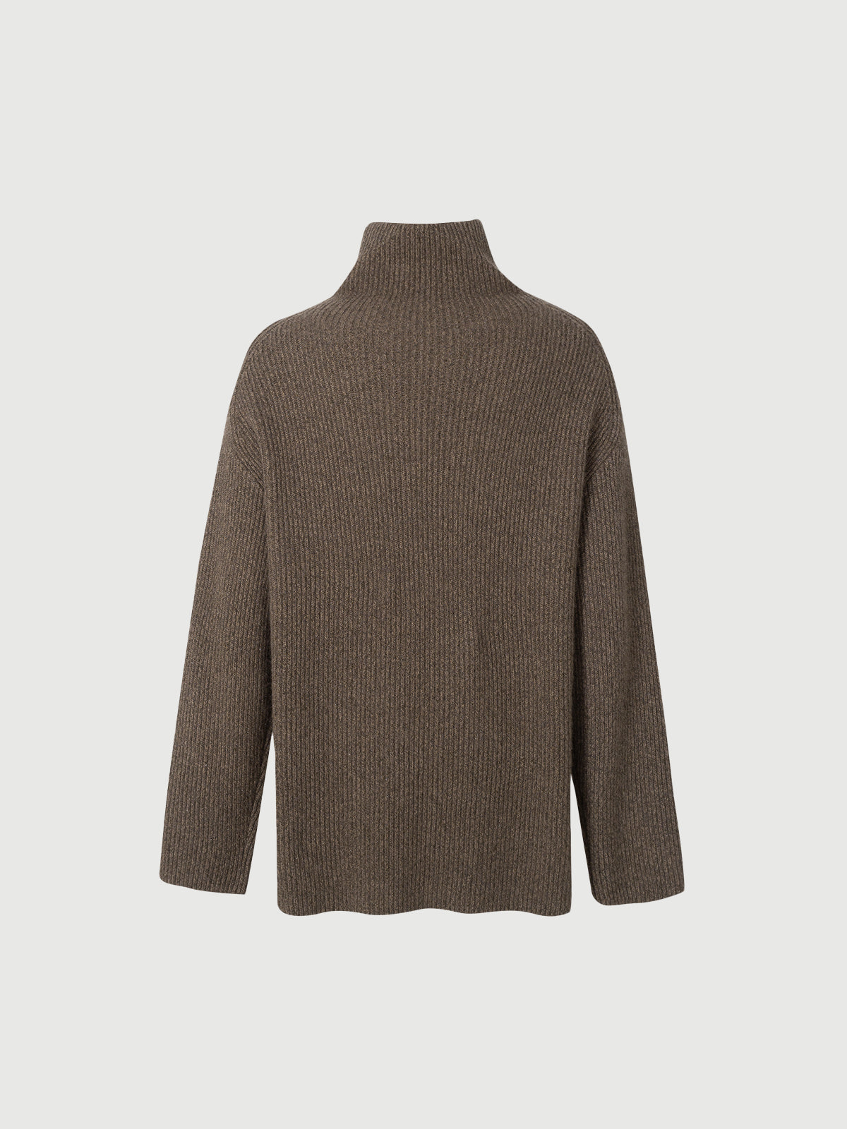 Brown wool sweater with high neck