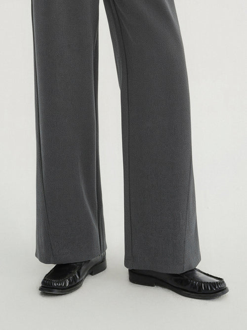 Load image 1 in gallery view. Dark gray wide leg pants