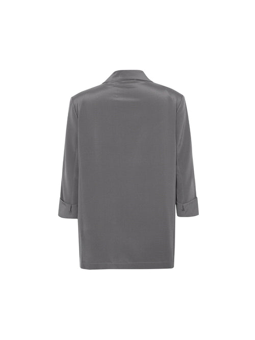 Charger l'image 1 dans la galerie. Blazer en soie gris