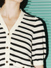 Beige and black striped knit top