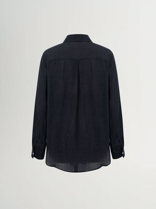Carica immagine 1 in visualizzazione galleria. Relaxed-Fit Structured Shoulder Long-Sleeve Lapel Shirt