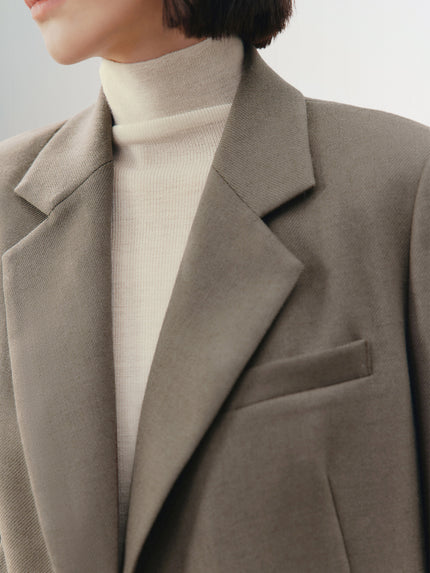 Brown Notch Lapel Blazer