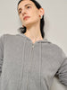 Women's Smoke Gray Long Sleeves Casual Jacket Hoodie 5F8232461