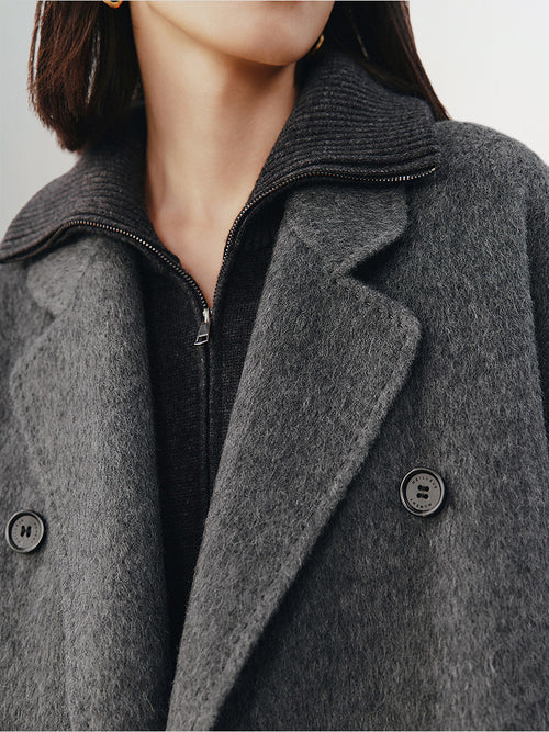 Charger l'image 1 dans la galerie. Manteau long gris en laine