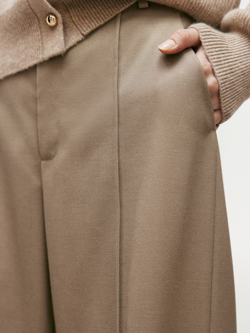 Load image 1 in gallery view. Khaki straight pants