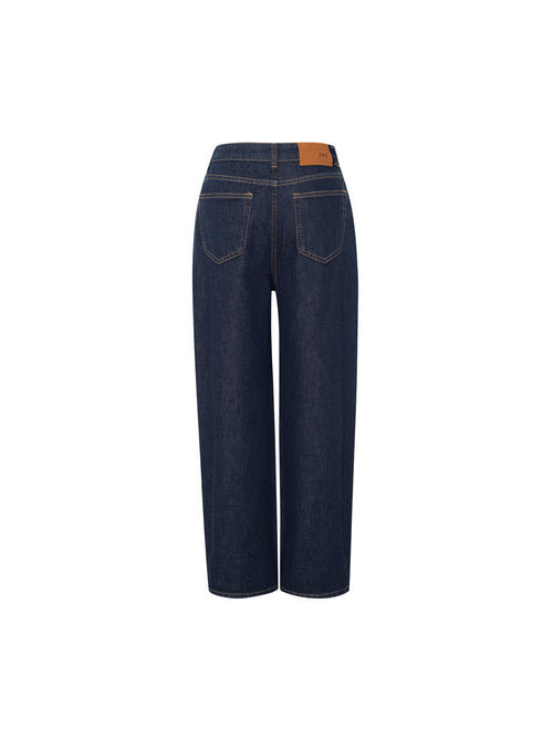 Load image 1 in gallery view. Women's Dark Blue 100% Cotton Jeans Pants