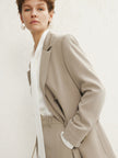 Women's Light Khaki Notch Lapel Double Breasted Blazer