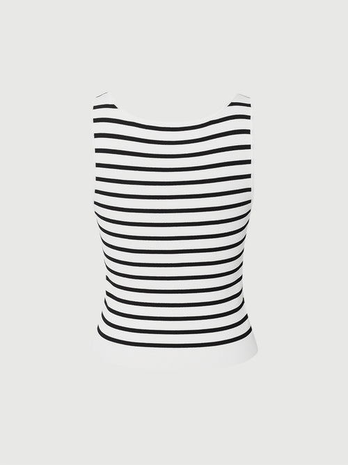 Carica immagine 1 in visualizzazione galleria. Women's Noir Round Neck Stripe Knitted Vest