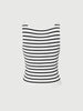 Women's Noir Round Neck Stripe Knitted Vest