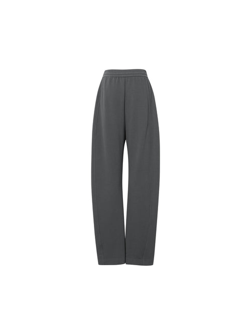 Load image 1 in gallery view. Straight gray pants in elastic knitted wool