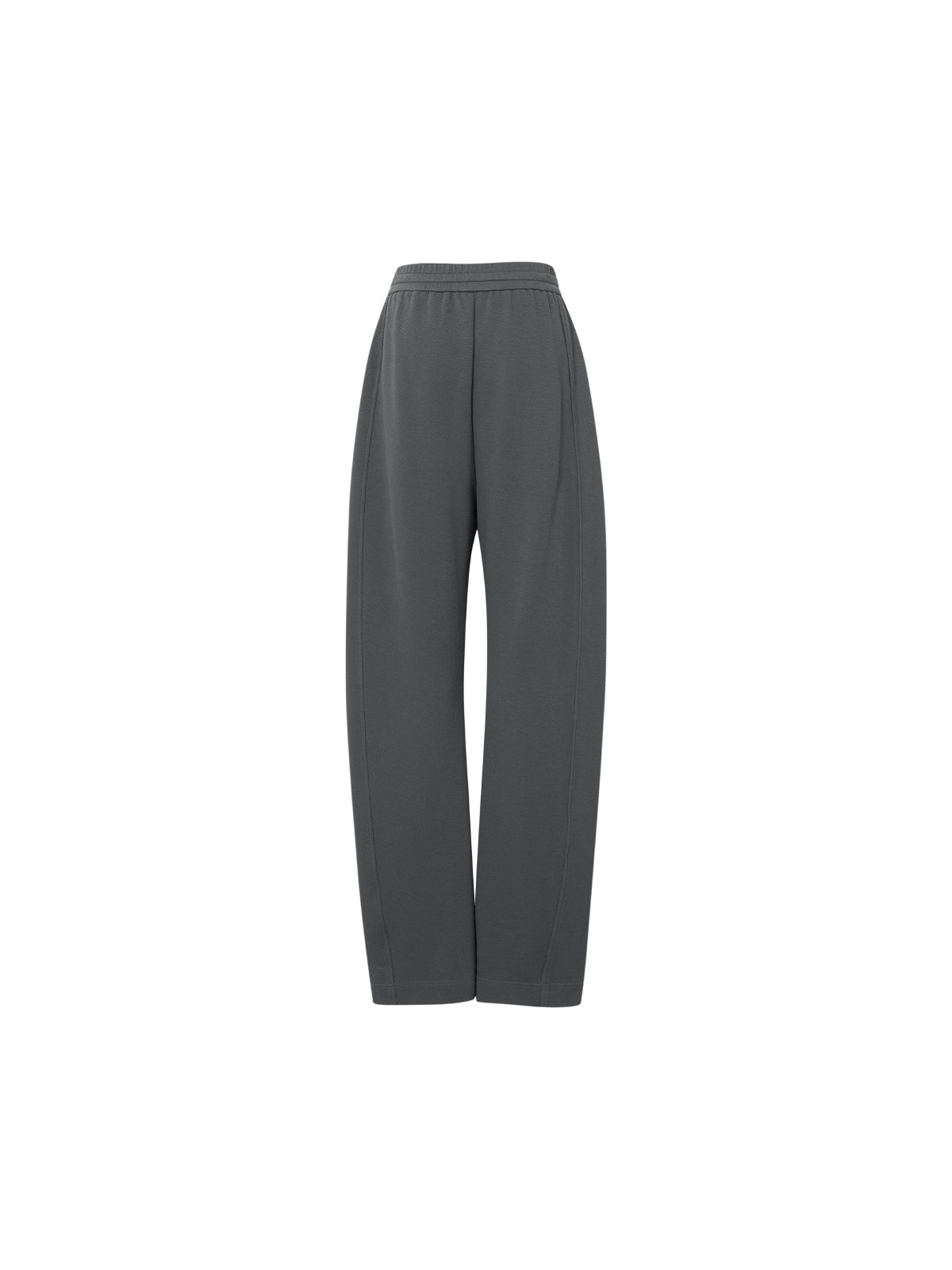 Pantalon gris droit en laine tricoté élastique