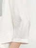 White blazer with special texture, notched lapel collar, double breasted